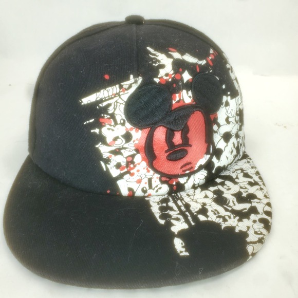 Disney Parks Mickey Mouse Hat Mad Skater Graffiti Hip Hop Fitted Size Youth Cap - Picture 1 of 4